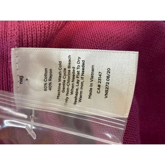 Talbots NWT Plus Pink Long Sleeve V-Neck Button Up Knit Cardigan SZ 3XL - Picture 6 of 8